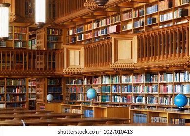 LEUVEN, BELGIUM - SEPTEMBER 05, 2014: Interior of the Historical Library in Leuven. The Library is the National treasure of Belgium since 1987. - Shutterstock ID 1027010413