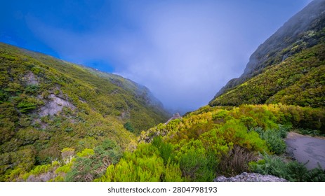 Levada das 24 Fontes, Levada do Risco, Mountain Footpath, Irrigation Channel Maintenance Trail, Madeira, Portugal, Europe