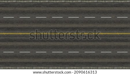 Level asphalted road with a dividing stripes