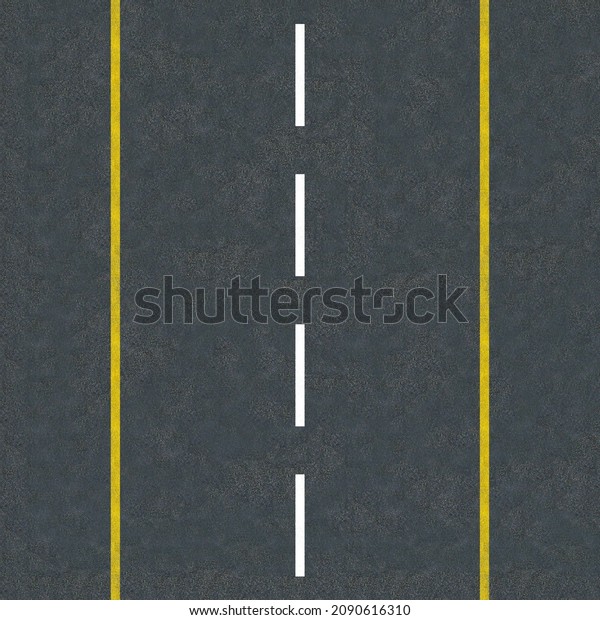 Level asphalted
road with a dividing
stripes
