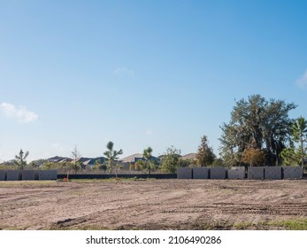 Leveled Lot For Construction Of A Single-family House In An Upscale Housing Development During A Building Boom In Southwest Florida, For Residential And Environmental Themes