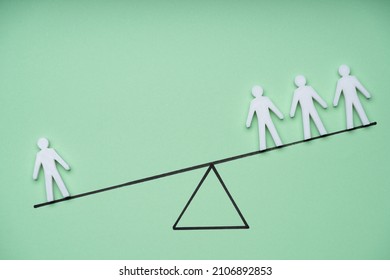 Leverage And Imbalance. Business Staff Figures Unbalance