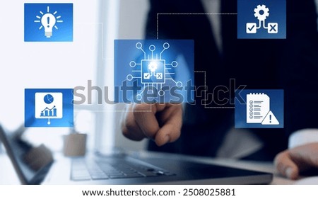 Leveraging Artificial Intelligence in Decision Making. Engineer using laptop for optimization software AI bot with a Comprehensive Guide.