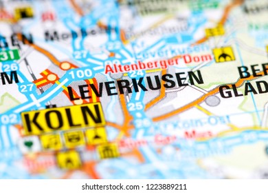 Leverkusen Germany Map - Leverkusen Town Germany High Resolution Stock