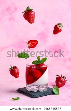 Similar – smoothies of fresh strawberries