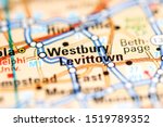 Levittown. New York. USA on a geography map