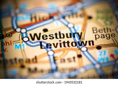 Levittown. New York. USA On A Geography Map