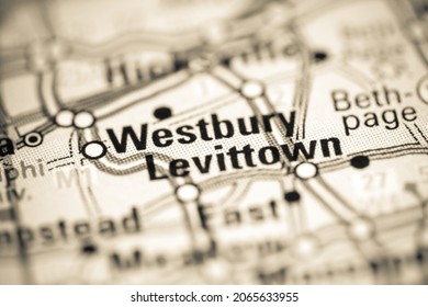 Levittown. New York. USA On A Geography Map
