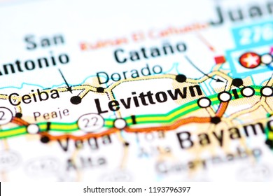 Levittown. Puerto Rico On A Map