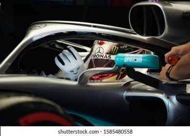 Lewis Hamilton, Silverstone, 2019 In His Mercedes Benz F1 Car