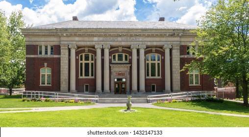 Lewiston, Maine / USA - June 22 2019: Coram Library On The Campus Of Bates College.  Coram Was The College's Library From 1902-1973.