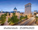 Lexington, Kentucky, USA historic downtown cityscape at blue hour.