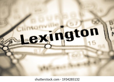 Lexington. Kentucky. USA On A Geography Map