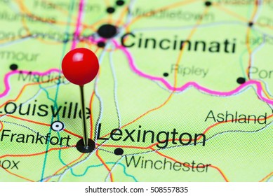 Lexington Pinned On A Map Of Kentucky, USA
