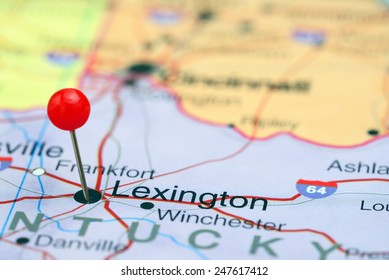 Lexington pinned on a map of USA 