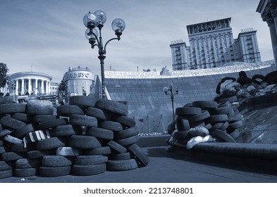 LGBT Activists Occupation Downtown Of Kiev During Revolution Of Dignity. Riot Fo European Integration Of Ukraine.April 19, 2014 Kiev, Ukraine