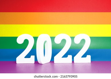 LGBT Concept Happy New Pride Month 2022 , Rainbow Color Texture Background With LGBT Pride Flag Or Rainbow Pride Flag Pattern 