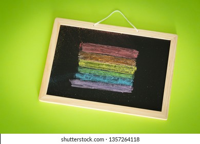 LGBT Flag Painted On The School Board / Education Concept In Matters Of Tolerance