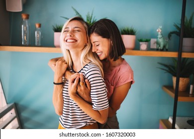 LGBT Lesbian couple love moments happiness concept