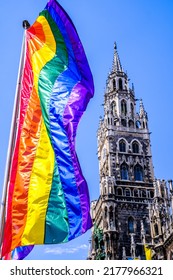 LGBT Rainbow Flag At The Munich City Hall - Bavaria