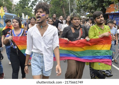 LGBTQ Community Members And Supporters During A Pride Rally On June 18,2022 In Calcutta, India. 