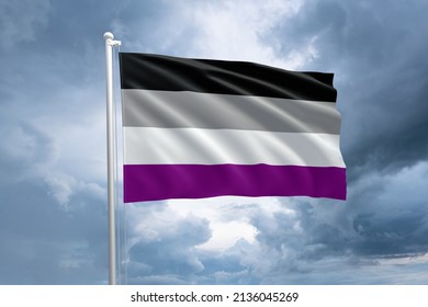 LGBTQIA+ Asexual pride flag. Asexuality flag symbol in the lgbt community