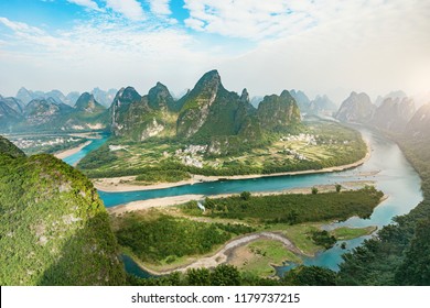 Li River Karst Mountains Near Yangshuo Stock Photo (Edit Now) 1443021446