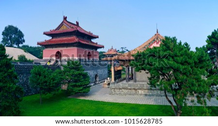 Liaoning Province, Shenyang City Beiling ancient architecture landscape