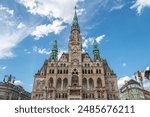 Liberec City Hall neorenaissance style building in the historic city centre of Liberec, Czech Republic