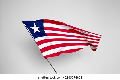 Liberia flag isolated on white background with clipping path. flag symbols of Liberia. flag frame with empty space for your text.
