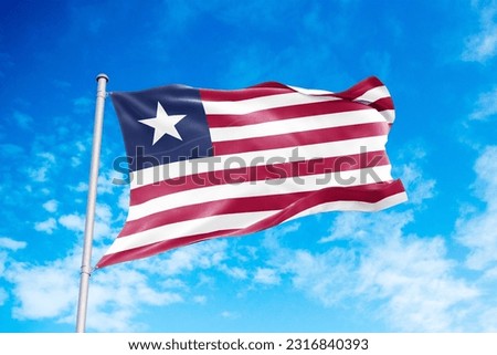 Liberia flag waving in the wind