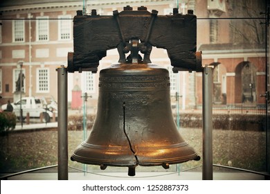 Liberty Bell And Independence Hall In Philadelphia