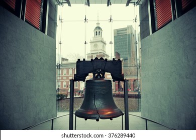 Liberty Bell And Independence Hall In Philadelphia