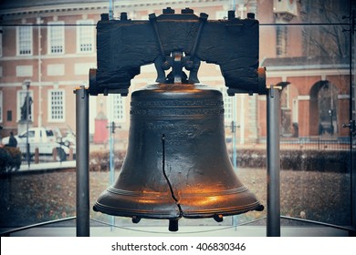 Liberty Bell And Independence Hall In Philadelphia