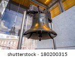 Liberty Bell  old symbol of American freedom  in Independence Mall building in Philadelphia Pennsylvania