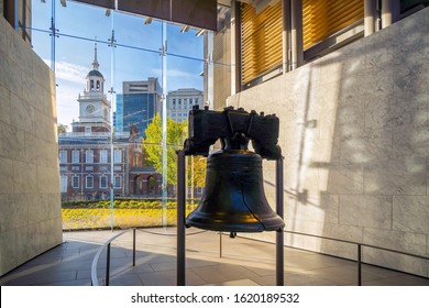 Liberty Bell old symbol of American freedom  in Philadelphia Pennsylvania, USA