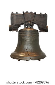 Liberty Bell in Philadelphia, Pennsylvania isolated in white.
