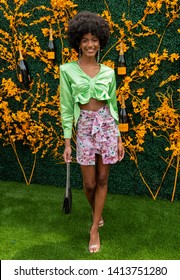 Liberty State Park, NJ - June 1, 2019: Ebonee Davis attends 12th Annual Veuve Clicquot Polo Classic at Liberty State Park 