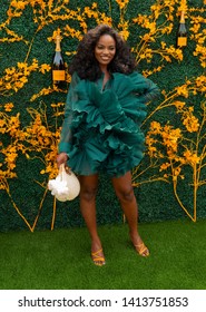 Liberty State Park, NJ - June 1, 2019: Asiyami Gold attends 12th Annual Veuve Clicquot Polo Classic at Liberty State Park 