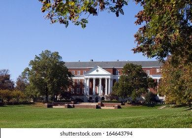 Library And Campus Of The University Of Maryland Located In College Park, MD.