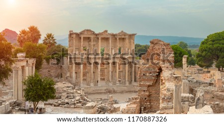 Library of Celsus in Ephesus Ancient City in Turkey.