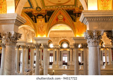 Library Of Congress, Interior Of The Building, Washington, DC