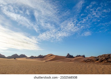 Libyan Desert Near Of Ghat City 