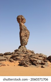 Libyan Desert With Rock Art 