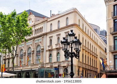 Liceu Theater On La Rambla Street In Barcelona, Spain