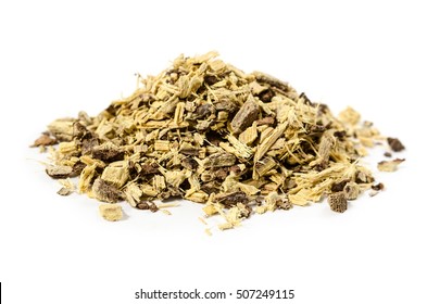 Licorice Or Liquorice Root Also Used For Tea Isolated On White Background