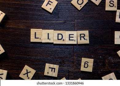 Lider Word Made With Scrabble Letters.
