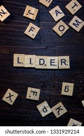 Lider Word Made With Scrabble Letters.