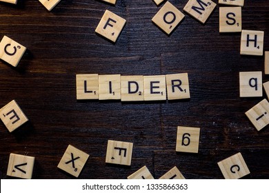 Lider Word Made With Scrabble Letters.