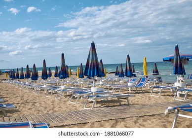 Lido Morelli, Italy - September 03, 2020 : View Of Lido Morelli Beach Club